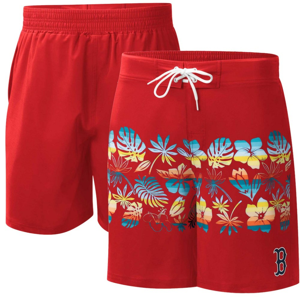 Red Boston Red Sox G-III Sports by Carl Banks Breeze Volley Swim Shorts