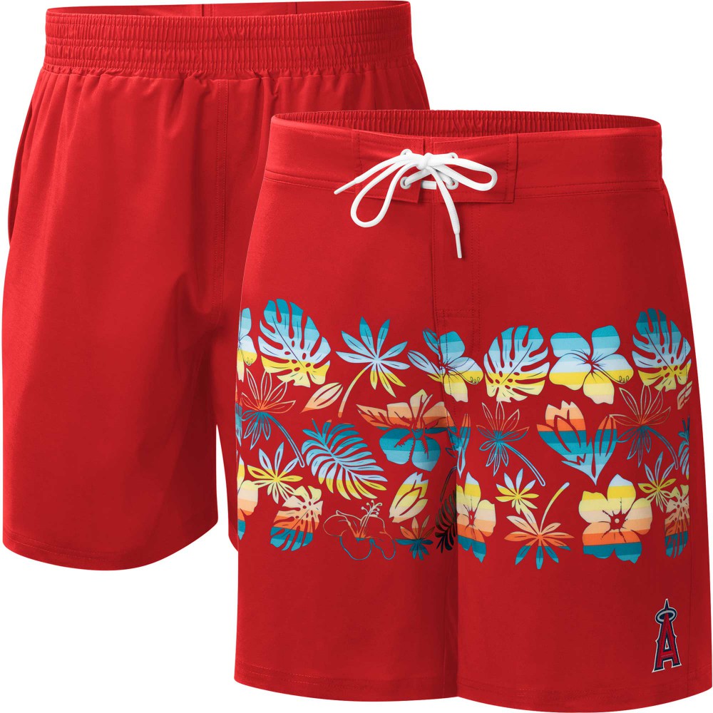 Red Los Angeles Angels G-III Sports by Carl Banks Breeze Volley Swim Shorts