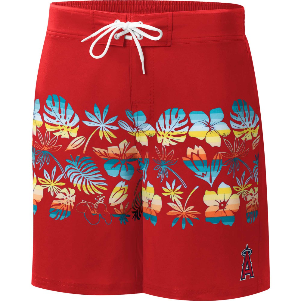 Red Los Angeles Angels G-III Sports by Carl Banks Breeze Volley Swim Shorts