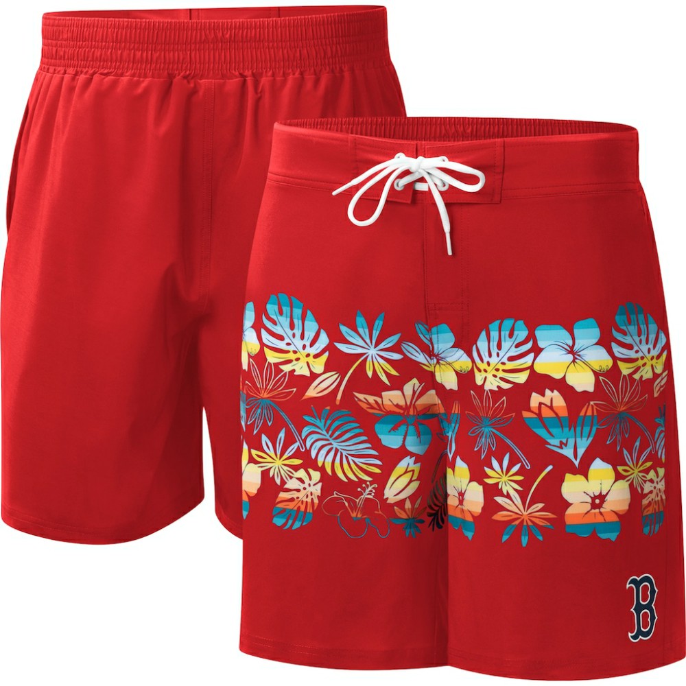 Red Boston Red Sox G-III Sports by Carl Banks Breeze Volley Swim Shorts