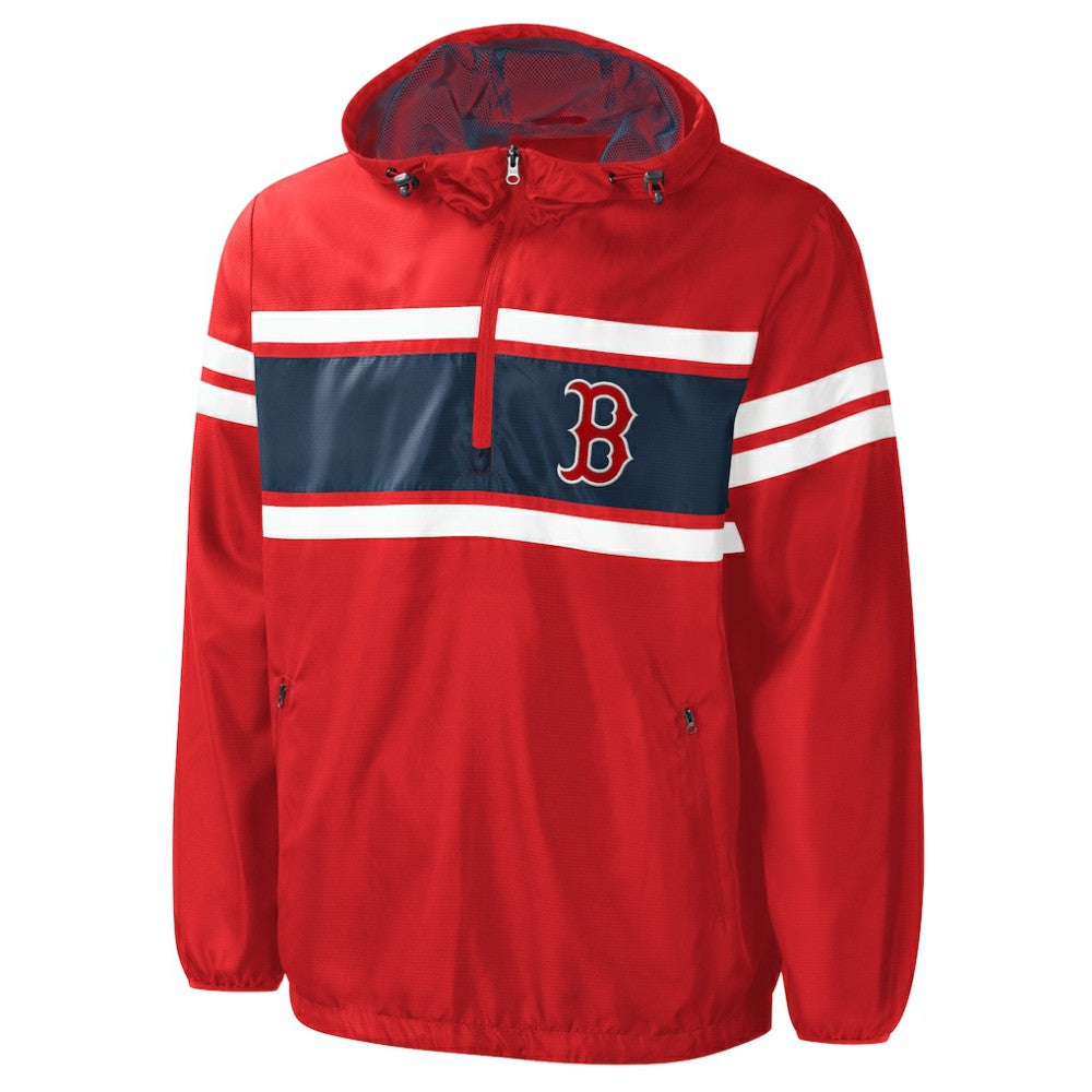 Red Boston Red Sox G-III Sports by Carl Banks Game Score Quarter-Zip Windbreaker