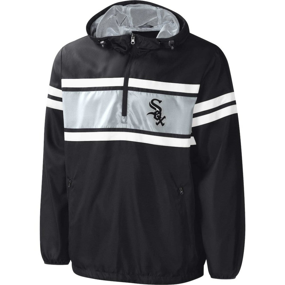 Black Chicago White Sox G-III Sports by Carl Banks Game Score Quarter-Zip Windbreaker