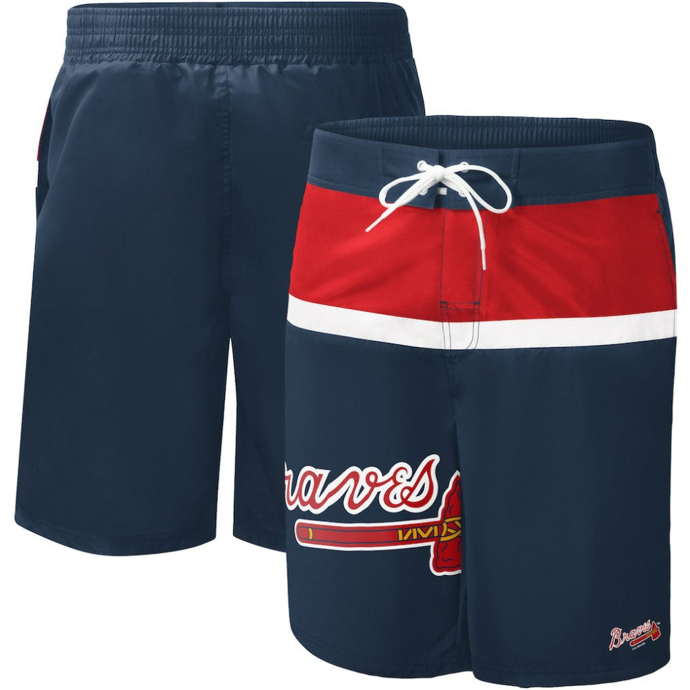 Navy Atlanta Braves G-III Sports by Carl Banks Sea Wind Swim Shorts