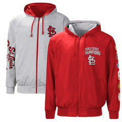 Red/Heather Gray St. Louis Cardinals G-III Sports by Carl Banks Southpaw Reversible Raglan Hoodie Full-Zip Jacket