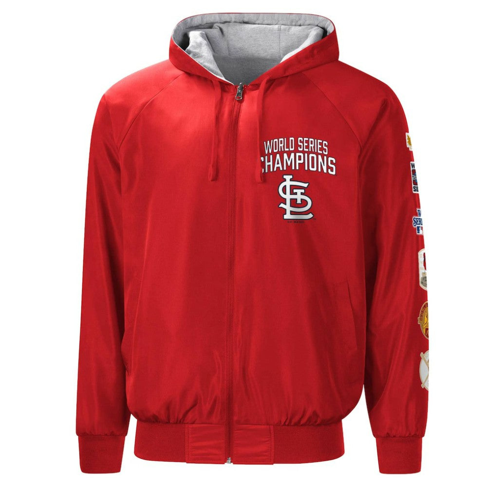 Red/Heather Gray St. Louis Cardinals G-III Sports by Carl Banks Southpaw Reversible Raglan Hoodie Full-Zip Jacket