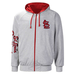 Red/Heather Gray St. Louis Cardinals G-III Sports by Carl Banks Southpaw Reversible Raglan Hoodie Full-Zip Jacket