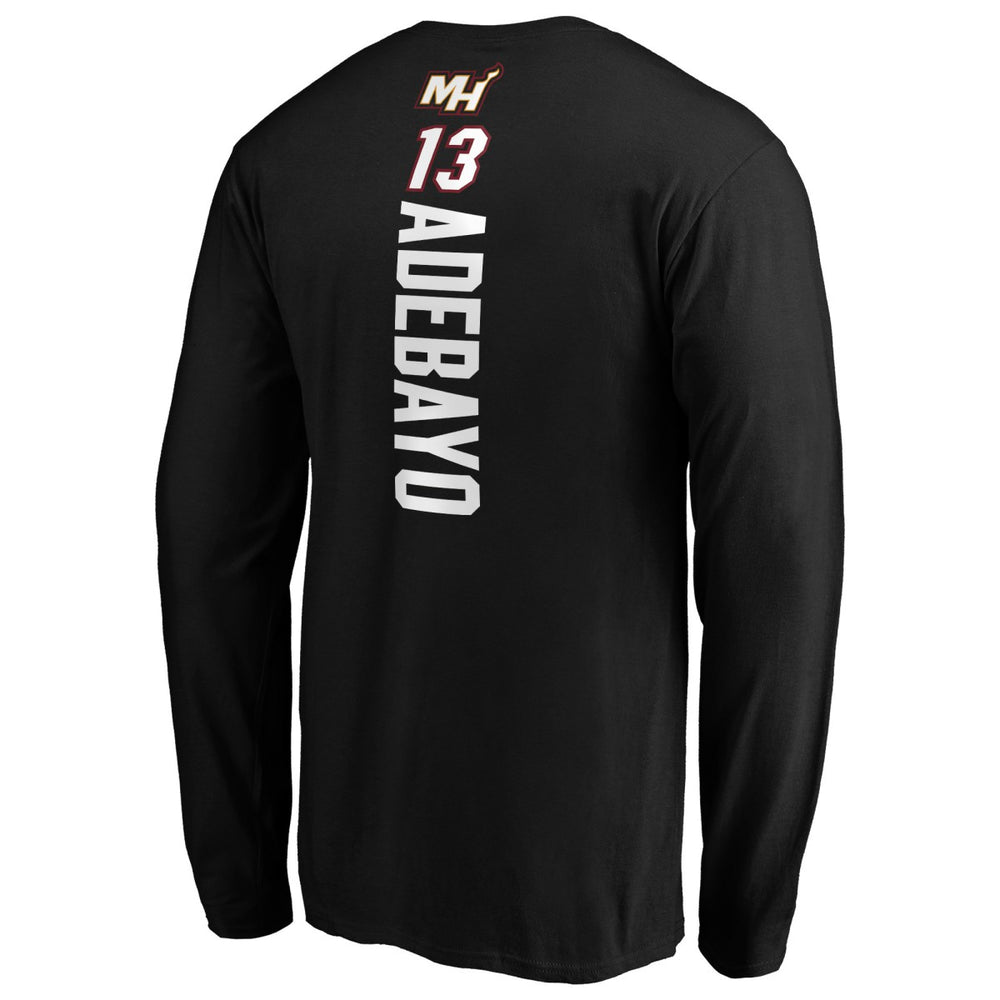 Bam Adebayo Miami Heat Playmaker Team Name & Number Long Sleeve T-Shirt
