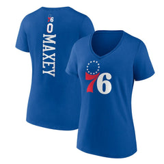 Tyrese Maxey Philadelphia 76ers Women's Playmaker Team Name & Number V-Neck T-Shirt