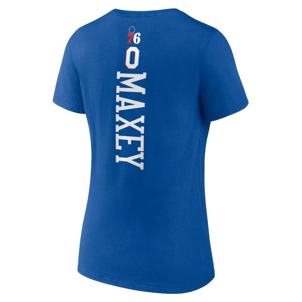 Tyrese Maxey Philadelphia 76ers Women's Playmaker Team Name & Number V-Neck T-Shirt