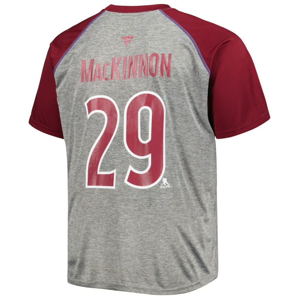 NHL Nathan MacKinnon Colorado Avalanche Fanatics Big & Tall Contrast Raglan Name & Number T-Shirt