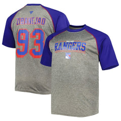 NHL Mika Zibanejad New York Rangers Fanatics Big & Tall Contrast Raglan Name & Number T-Shirt
