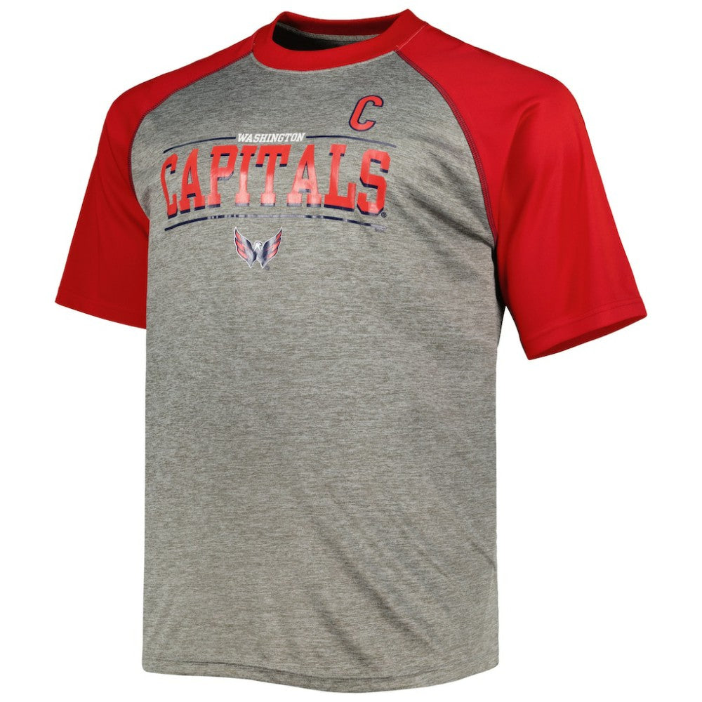 NHL Alexander Ovechkin Washington Capitals Fanatics Big & Tall Captain Patch Contrast Raglan Name & Number T-Shirt