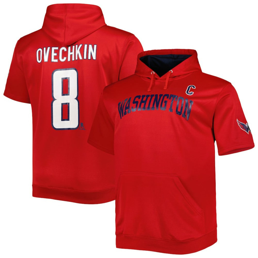 NHL Alexander Ovechkin Washington Capitals Fanatics Big & Tall Captain Patch Name & Number Pullover Hoodie