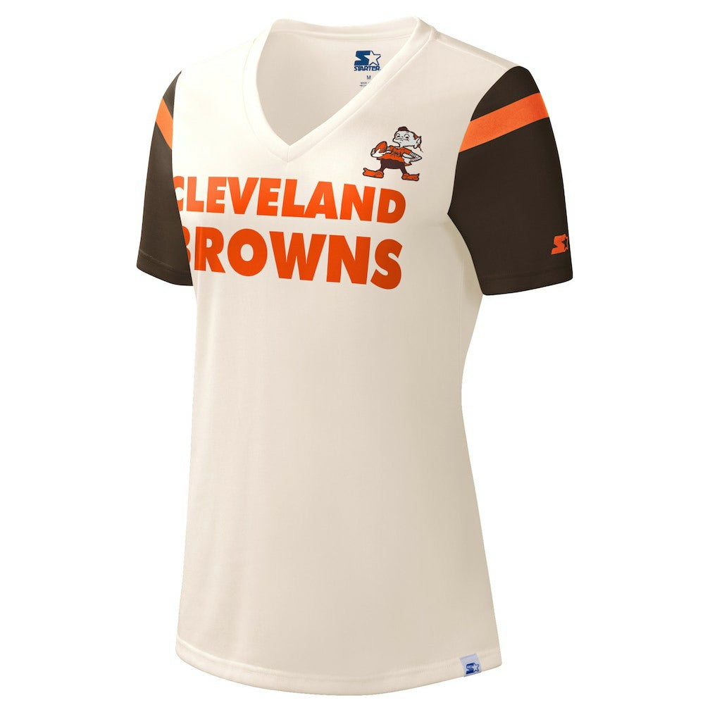 Starter Women's Kick Start V-Neck T-Shirt - Cleveland Browns T-shirts