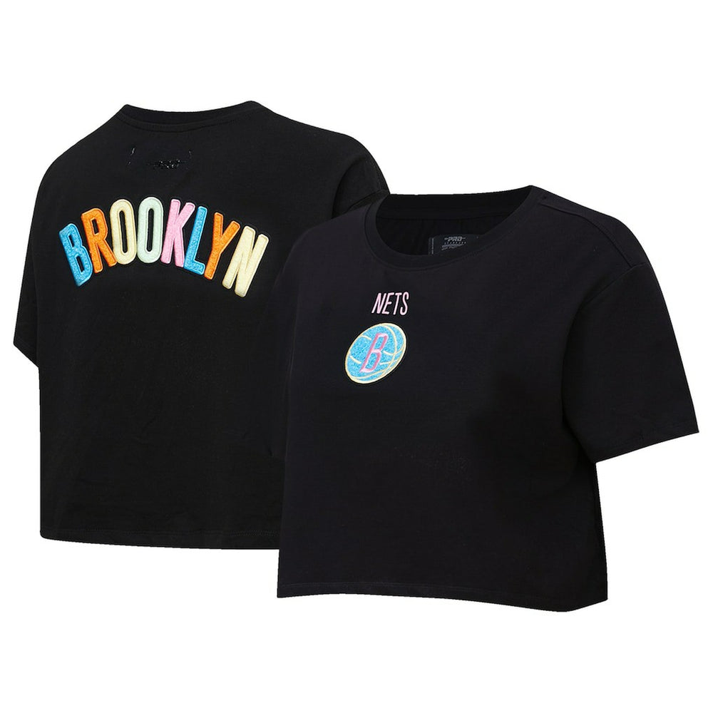 Brooklyn Nets Pro Standard Women's Washed Neon Cropped Boxy T-Shirt