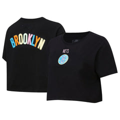 Brooklyn Nets Pro Standard Women's Washed Neon Cropped Boxy T-Shirt