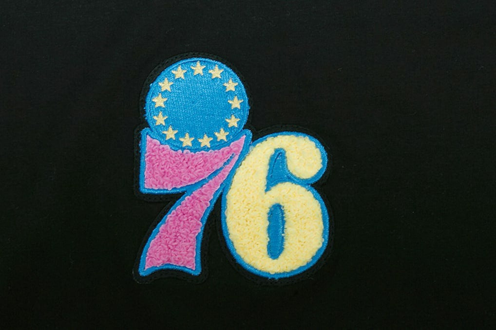 Philadelphia 76ers Pro Standard Women's Washed Neon Cropped Boxy T-Shirt