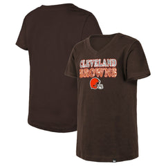 Girls Youth Reverse Sequin V-Neck T-Shirt - Cleveland Browns T-shirts