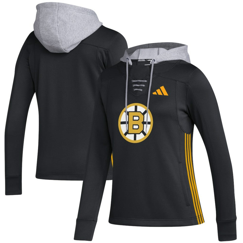NHL Boston Bruins adidas Women's Refresh Skate Lace AEROREADY Pullover Hoodie