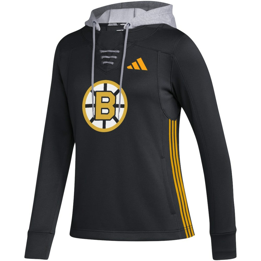 NHL Boston Bruins adidas Women's Refresh Skate Lace AEROREADY Pullover Hoodie