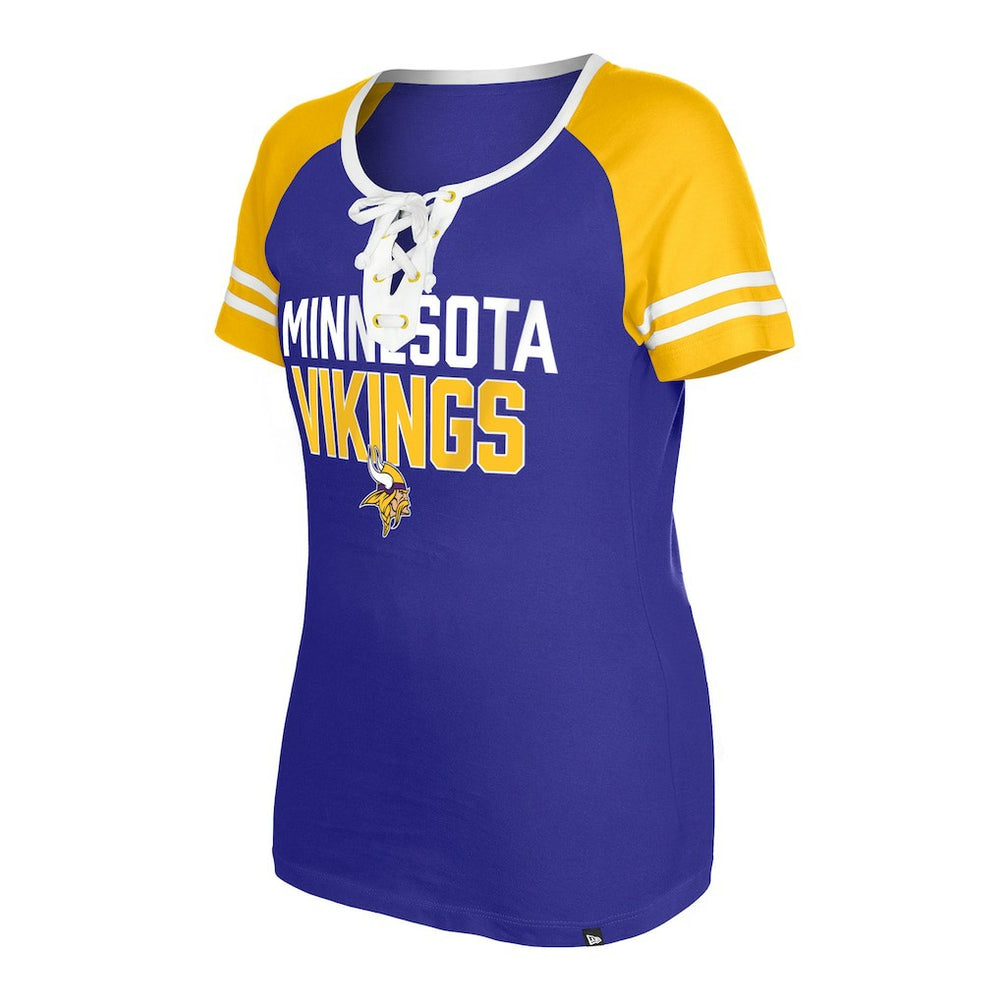 Women's Raglan Lace-Up T-Shirt - Minnesota Vikings T-shirts