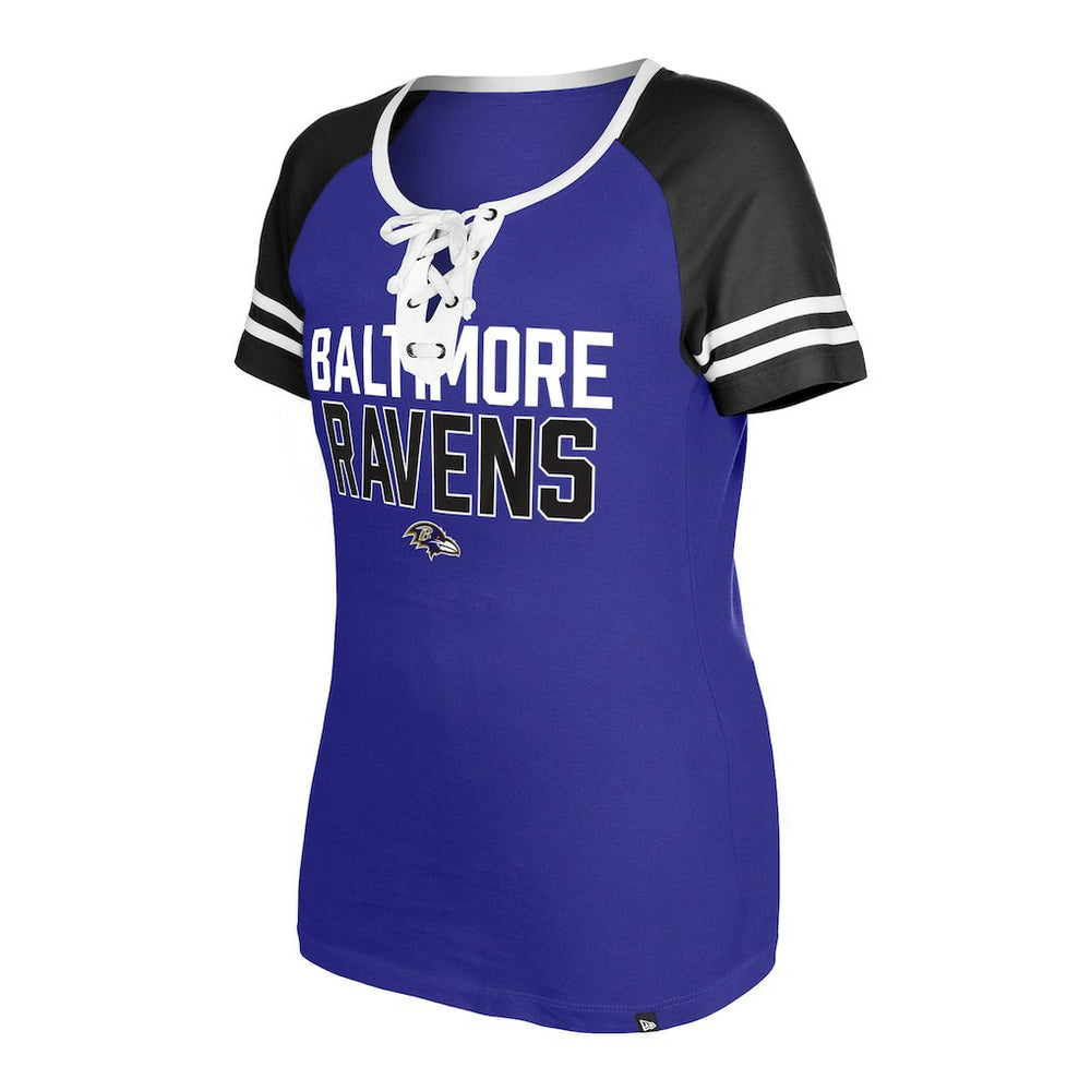 Women's Raglan Lace-Up T-Shirt - Baltimore Ravens T-shirts