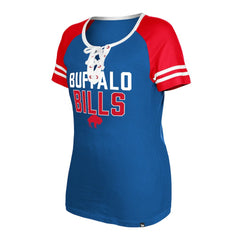 Women's Throwback Raglan Lace-Up T-Shirt - Buffalo Bills T-shirts