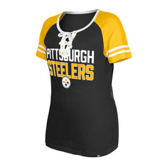Women's Raglan Lace-Up T-Shirt - Pittsburgh Steelers T-shirts
