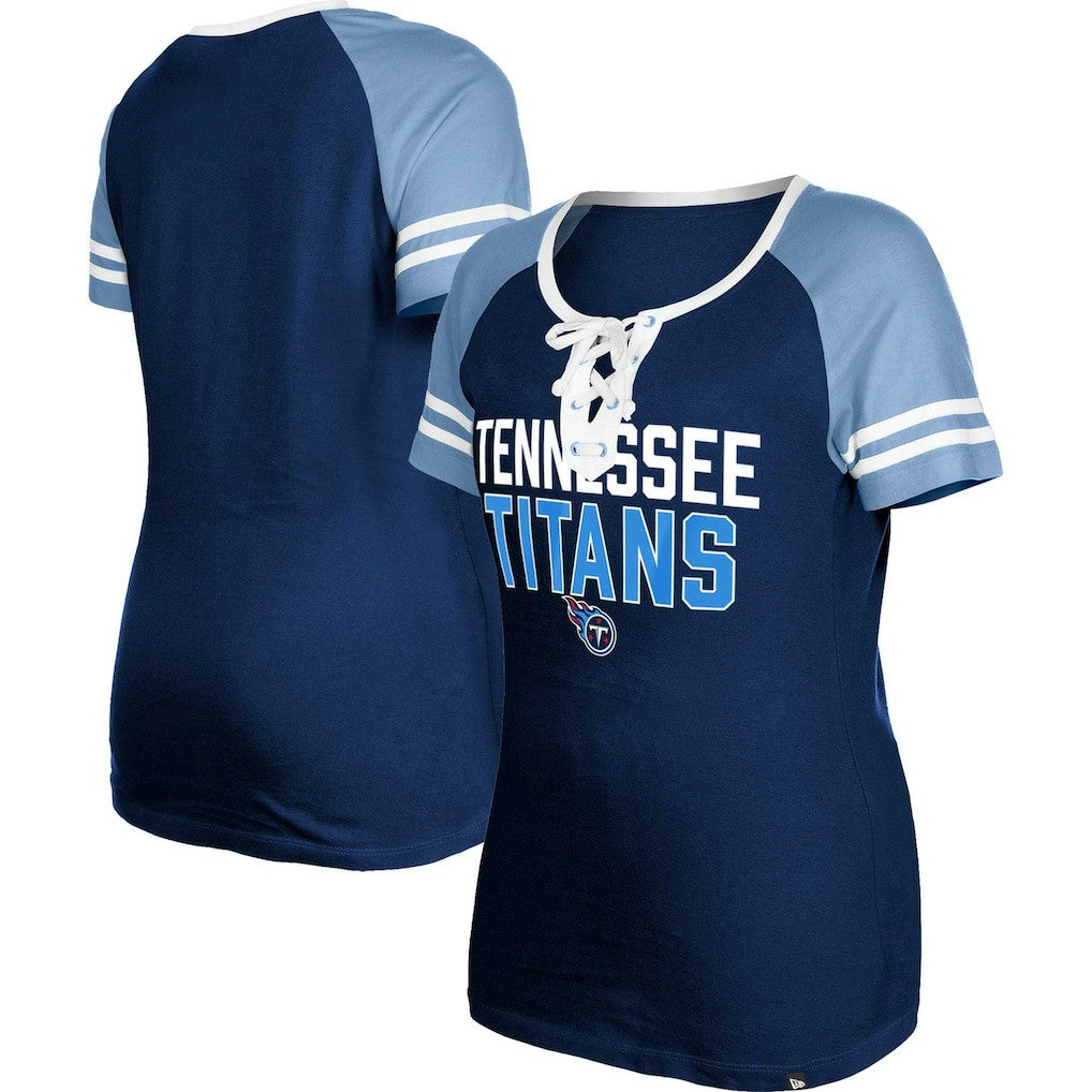 Women's Raglan Lace-Up T-Shirt - Tennessee Titans T-shirts