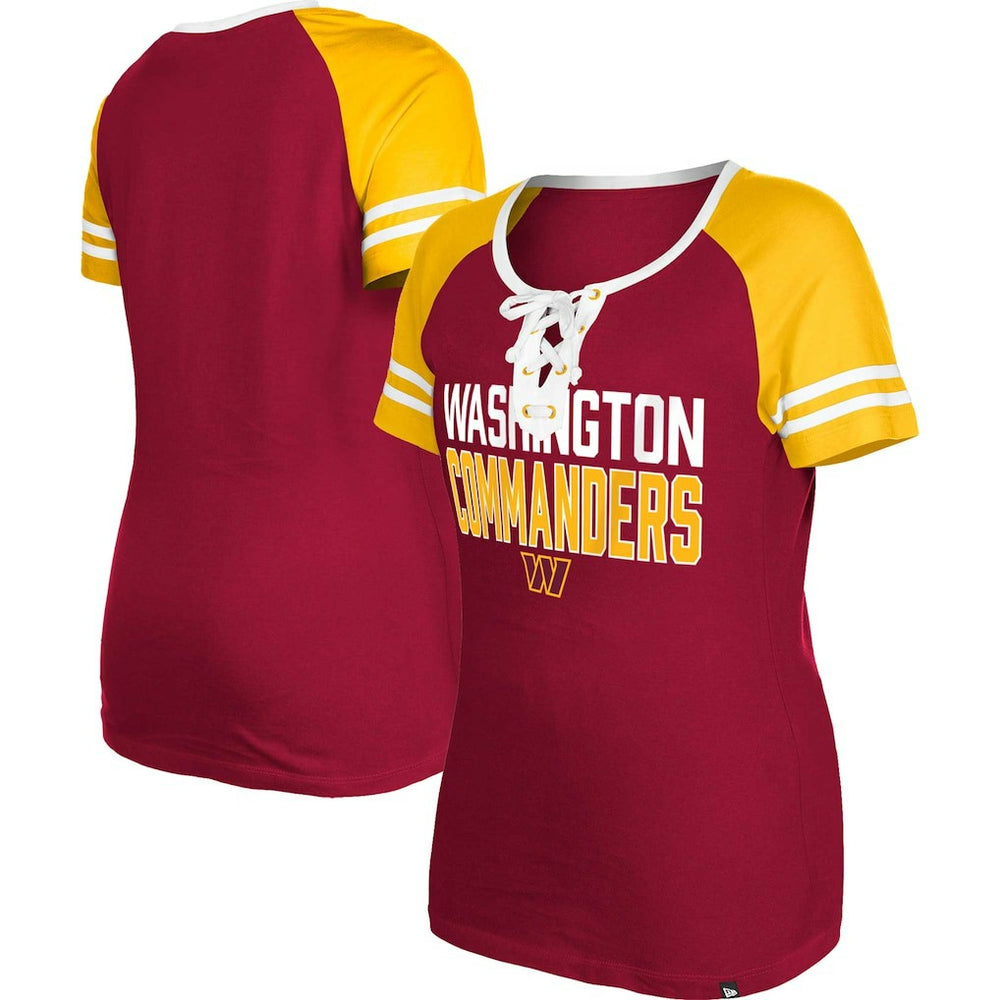 Women's Raglan Lace-Up T-Shirt - Washington Commanders T-shirts