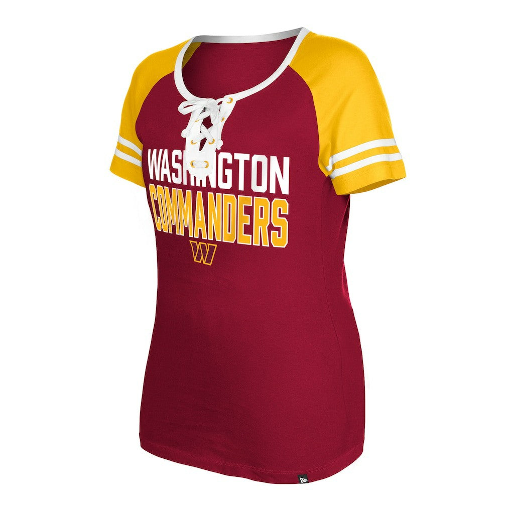 Women's Raglan Lace-Up T-Shirt - Washington Commanders T-shirts