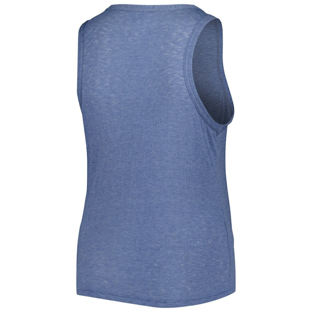 Navy Atlanta Braves Soft as a Grape Women's Plus Size High Neck Tri-Blend Tank Top