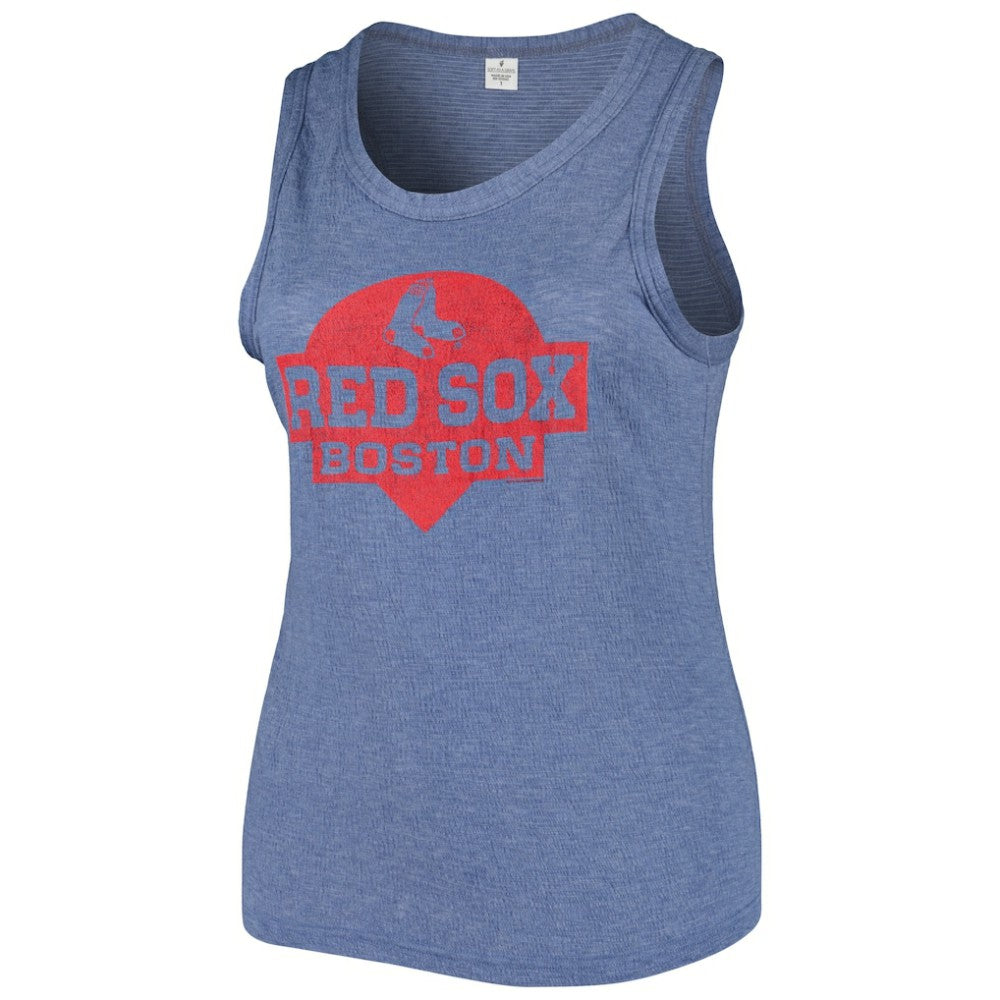 Navy Boston Red Sox Soft as a Grape Women's Plus Size High Neck Tri-Blend Tank Top