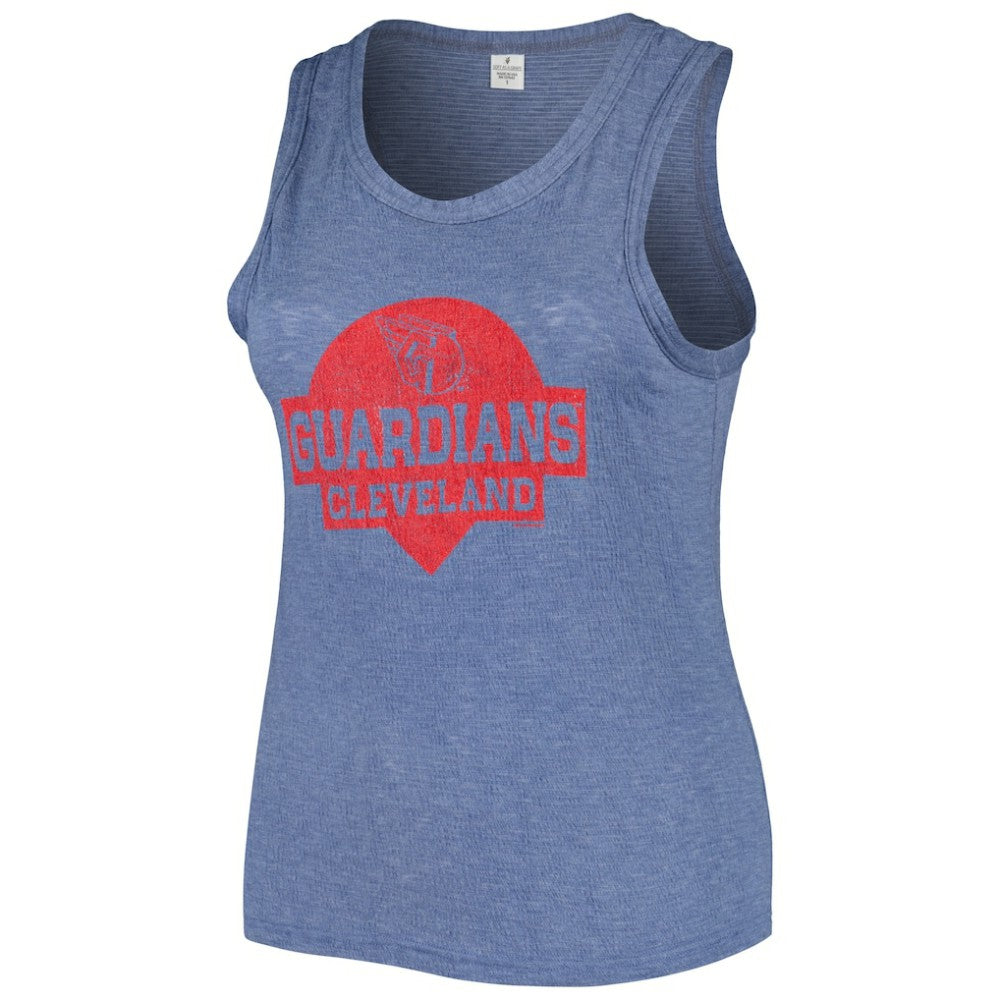 Navy Cleveland Guardians Soft as a Grape Women's Plus Size High Neck Tri-Blend Tank Top