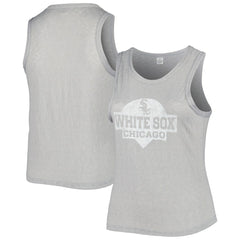 Gray Chicago White Sox Soft as a Grape Women's Plus Size High Neck Tri-Blend Tank Top