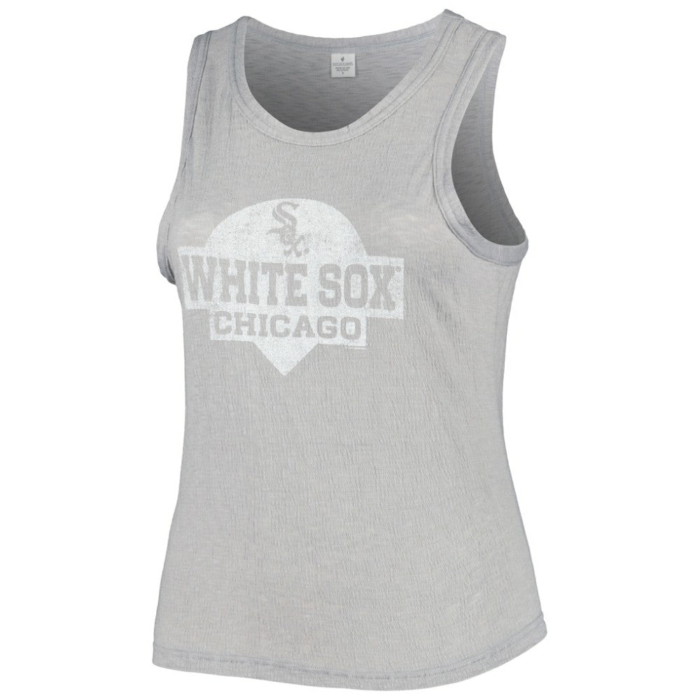 Gray Chicago White Sox Soft as a Grape Women's Plus Size High Neck Tri-Blend Tank Top