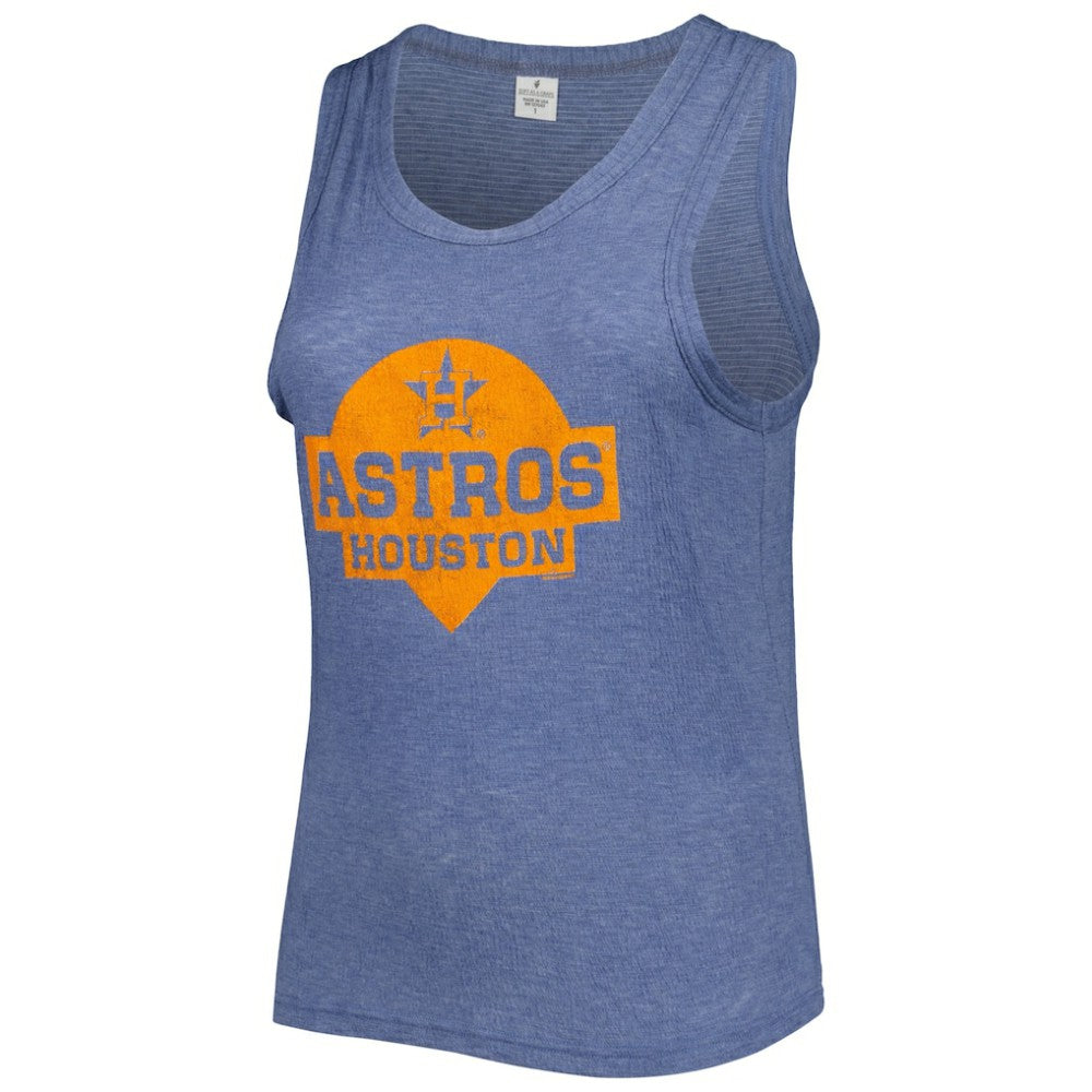 Navy Houston Astros Soft as a Grape Women's Plus Size High Neck Tri-Blend Tank Top