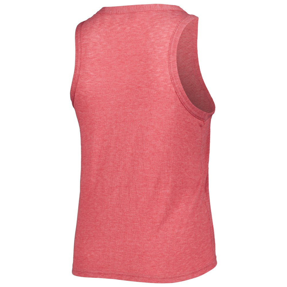 Red Los Angeles Angels Soft as a Grape Women's Plus Size High Neck Tri-Blend Tank Top
