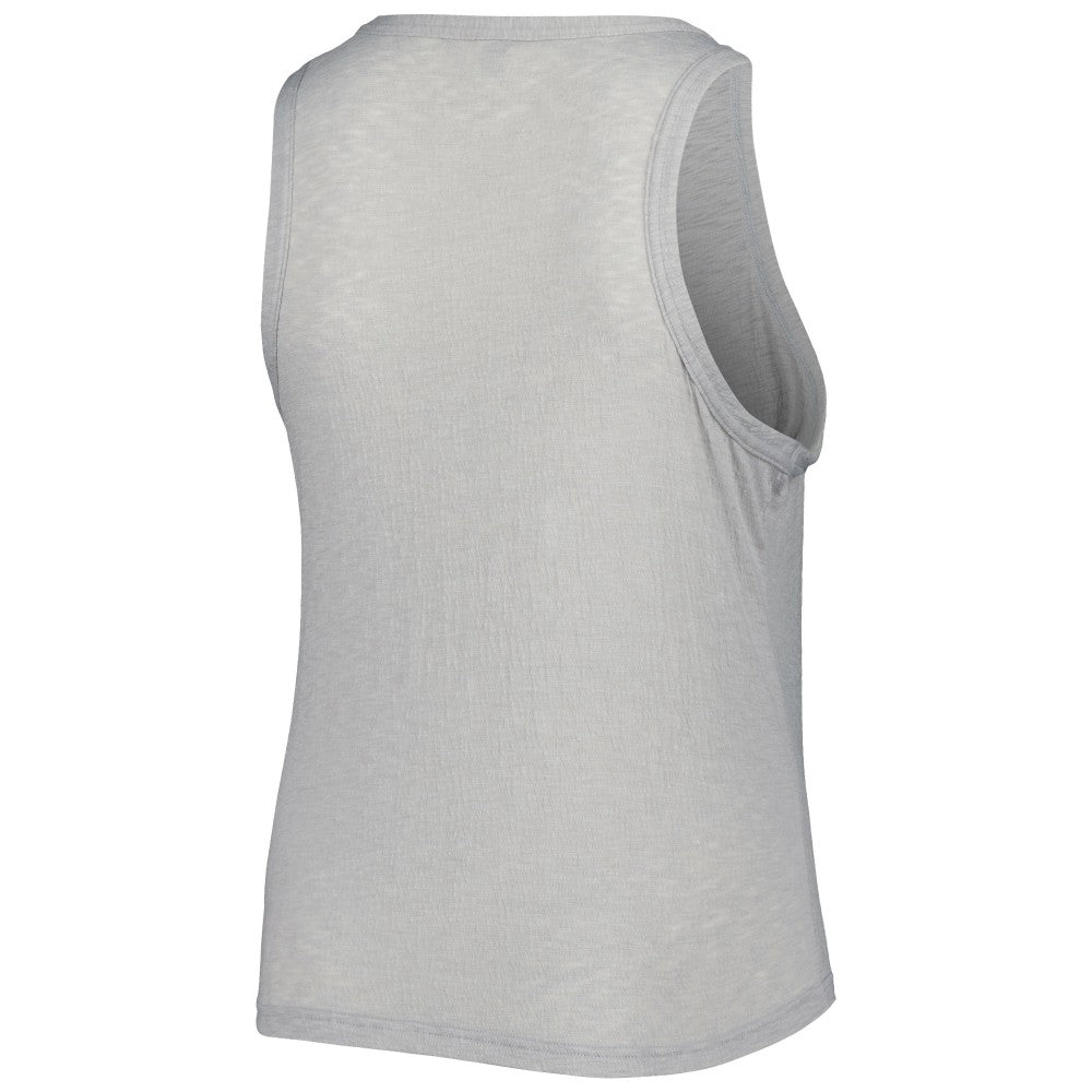 Gray Miami Marlins Soft as a Grape Women's Plus Size High Neck Tri-Blend Tank Top