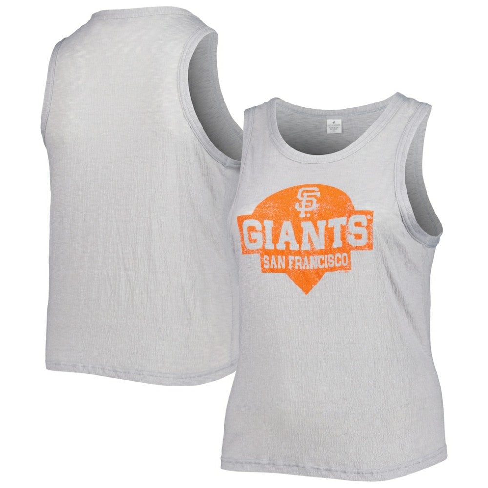 Gray San Francisco Giants Soft as a Grape Women's Plus Size High Neck Tri-Blend Tank Top