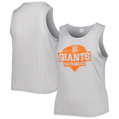 Gray San Francisco Giants Soft as a Grape Women's Plus Size High Neck Tri-Blend Tank Top