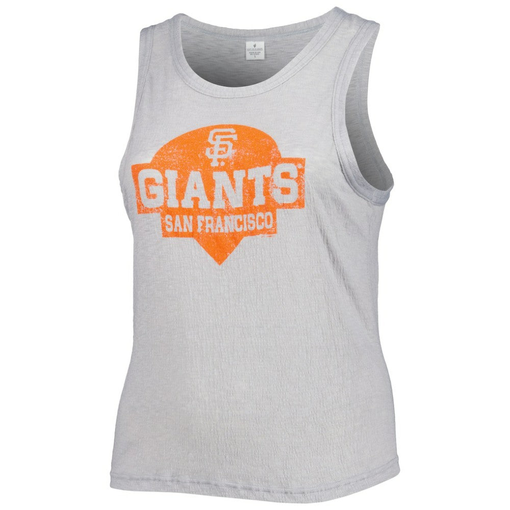 Gray San Francisco Giants Soft as a Grape Women's Plus Size High Neck Tri-Blend Tank Top