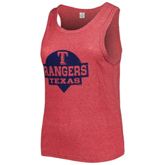 Red Texas Rangers Soft as a Grape Women's Plus Size High Neck Tri-Blend Tank Top