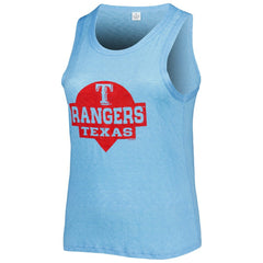 Royal Texas Rangers Soft as a Grape Women's Plus Size High Neck Tri-Blend Tank Top