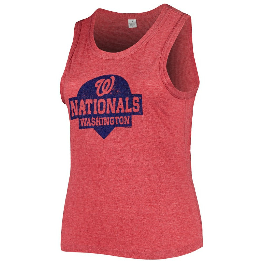 Red Washington Nationals Soft as a Grape Women's Plus Size High Neck Tri-Blend Tank Top