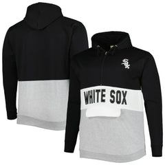 Black/White Chicago White Sox Big & Tall Fleece Half-Zip Hoodie
