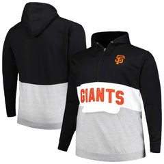 Black/White San Francisco Giants Big & Tall Fleece Half-Zip Hoodie