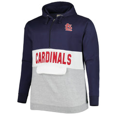 Navy/White St. Louis Cardinals Big & Tall Fleece Half-Zip Hoodie