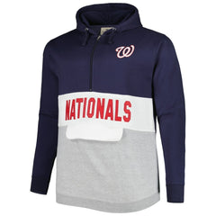 Navy/White Washington Nationals Big & Tall Fleece Half-Zip Hoodie