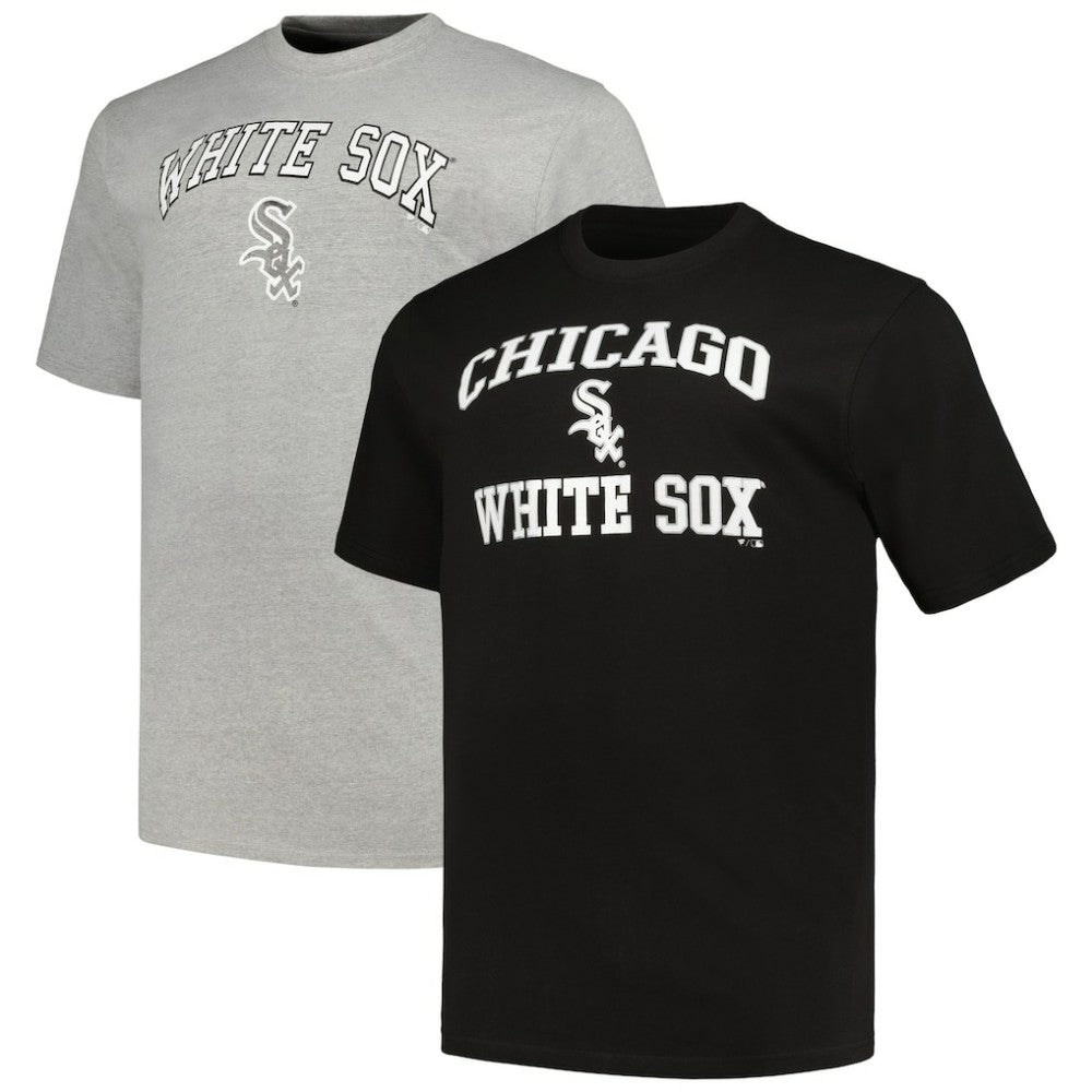 Black/Heather Gray Chicago White Sox Profile Big & Tall T-Shirt Combo Pack